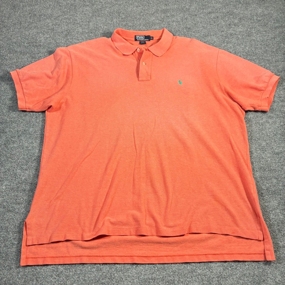 Polo Ralph Lauren Polo Shirt Mens XXL Coral Orange Pique Short Sleeve